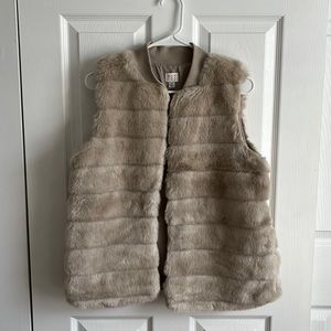 Faux fur winter vest with pockets by AND A New Day